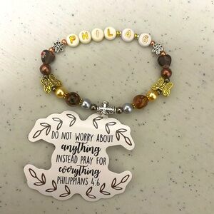 Bracelet with Bible verse Philippians 4:6
